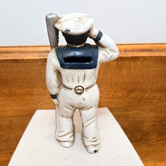 Vintage Cast Iron Sailor Bank Early 20th Century - Picture 2 of 5